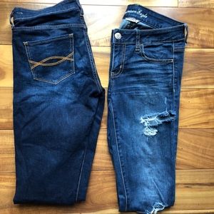 AE size 4 destroyed jegging, A & F jegging size 27